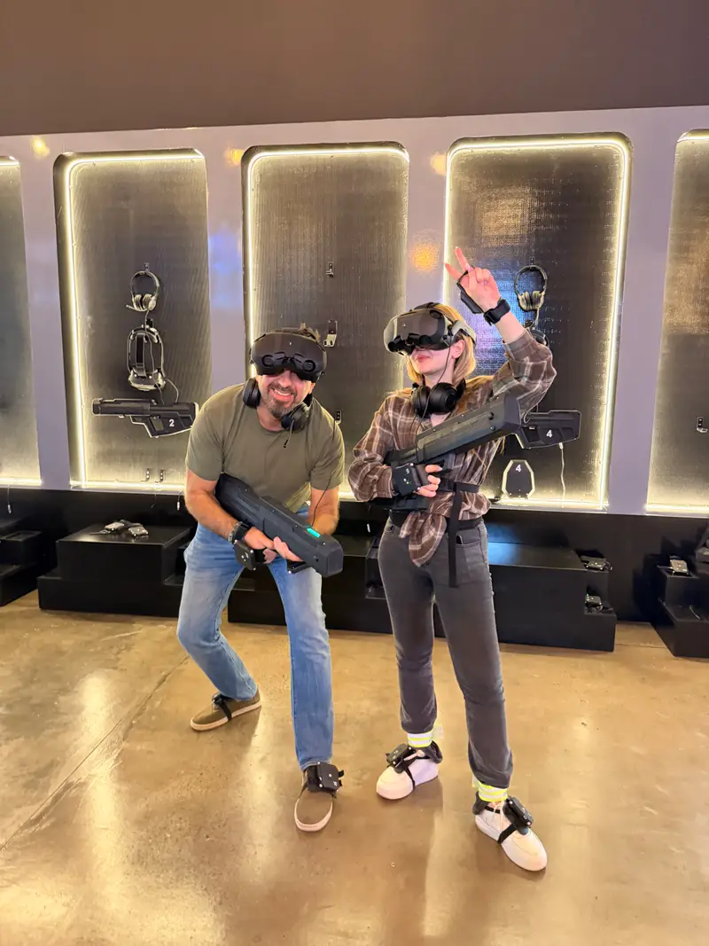 High Voltage 1 Friends playing Patient Zero VR at VR Point Dubai