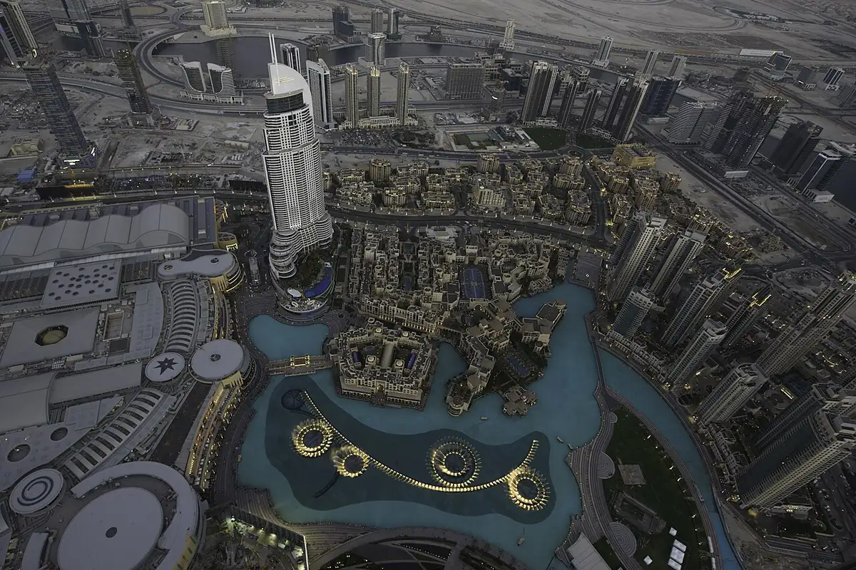 Indoor Activities in Dubai: 30 Places With Real Prices and 4 Ready-Made Days 5 View down to the Dubai Fountain lake from At The Top, Burj Khalifa