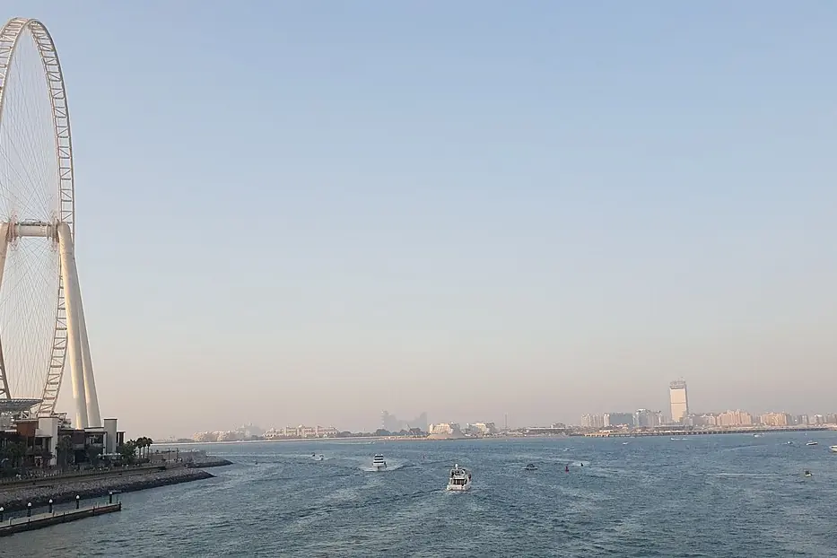 Indoor Activities in Dubai: 30 Places With Real Prices and 4 Ready-Made Days 29 Bluewaters Island with the Ain Dubai wheel seen from the water