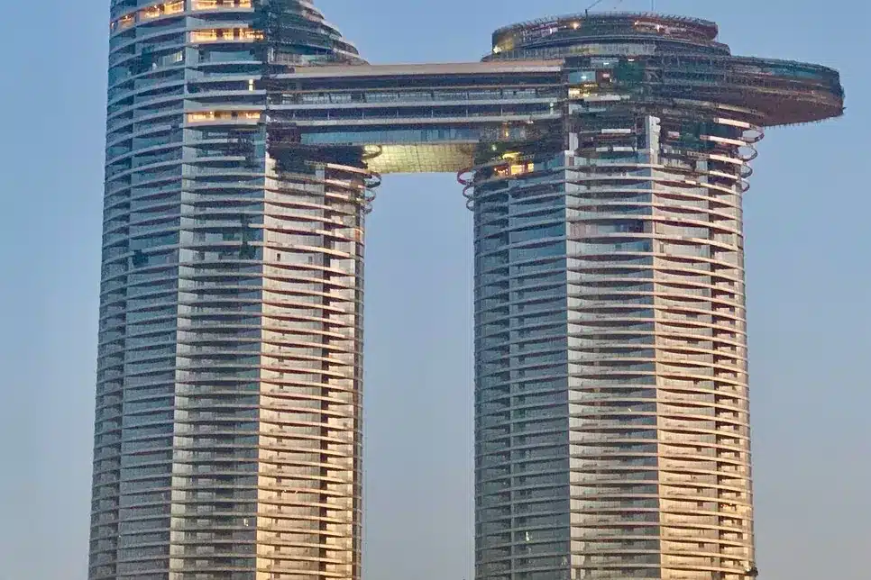 Indoor Activities in Dubai: 30 Places With Real Prices and 4 Ready-Made Days 10 The two Address Sky View towers in Downtown Dubai joined by a sky bridge, where Sky Views observatory is